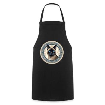 Siamese cat - Cooking Apron - black - Front - AI Model Male 185 dark (185cm)