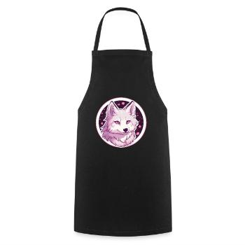 Wolf Anime - Cooking Apron - black - Front - AI Model Male 185 dark (185cm)