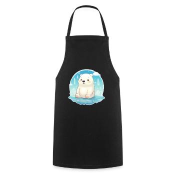mignon petit ours polaire - Tablier de cuisine - noir - Devant - AI Model Male 185 dark (185cm)