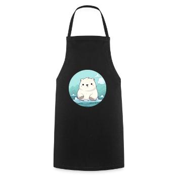 mignon petit ours polaire - Tablier de cuisine - noir - Devant - AI Model Male 185 dark (185cm)