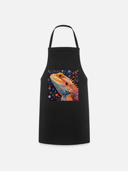 Bartagamen, bunt, tier, geschenk, geschenkidee - Kochschürze - Schwarz