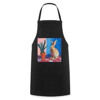 hase, kaninchen, bunt, tier, geschenk - Kochschürze - Schwarz - Vorne - AI Model Male 185 dark (185cm)