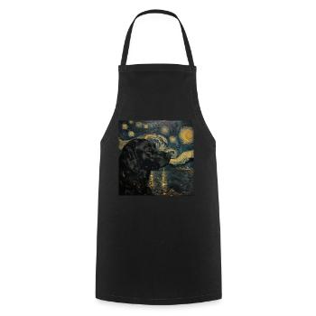 Labrador retriever, Labrador, chien, van gogh - Tablier de cuisine - noir - Devant - AI Model Male 185 dark (185cm)
