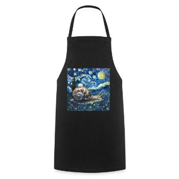 schnecke, garten, Van Gogh, Geschenk - Kochschürze - Schwarz - Vorne - AI Model Male 185 dark (185cm)