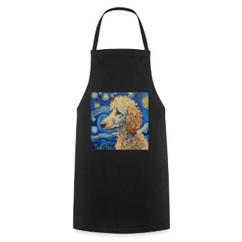 Poodle Van Gogh Gift - Cooking Apron - black - Front - AI Model Male 185 dark (185cm)