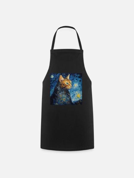 Katze, katzenmotiv - Kochschürze - Schwarz
