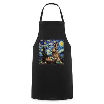 easter bunny, easter, bunny, happy easter, easter eggs - Cooking Apron - black - Front - AI Model Male 185 dark (185cm)