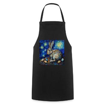 easter bunny, easter, bunny, happy easter, easter eggs - Cooking Apron - black - Front - AI Model Male 185 dark (185cm)