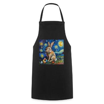 easter bunny, easter, bunny, happy easter, easter eggs - Cooking Apron - black - Front - AI Model Male 185 dark (185cm)