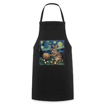 easter bunny, easter, bunny, happy easter, easter eggs, - Cooking Apron - black - Front - AI Model Male 185 dark (185cm)