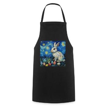 easter bunny, easter, bunny, happy easter, easter eggs - Cooking Apron - black - Front - AI Model Male 185 dark (185cm)