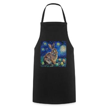 easter bunny, easter, bunny, happy easter, easter eggs - Cooking Apron - black - Front - AI Model Male 185 dark (185cm)