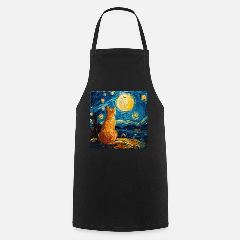 Chat, Motif De Chat - Tablier de cuisine - noir