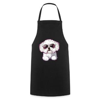 Bichon Frisé, Bichon Frise, Chien, Lunettes De Soleil - Tablier de cuisine - noir - Devant - AI Model Male 185 dark (185cm)