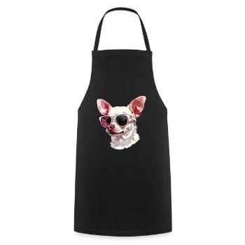 Chihuahua, dog, sunglasses, summer - Cooking Apron - black - Front - AI Model Male 185 dark (185cm)