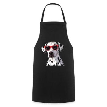 Dalmatien, chien, lunettes de soleil, été - Tablier de cuisine - noir - Devant - AI Model Male 185 dark (185cm)