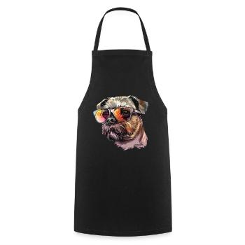 Belgian Dwarf Griffons, Brussles Griffon, Dog - Cooking Apron - black - Front - AI Model Male 185 dark (185cm)