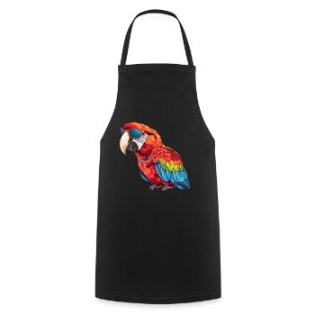Papagei, vogel, tropisch, Sonnenbrille, Sommer - Kochschürze - Schwarz - Vorne - AI Model Male 185 dark (185cm)