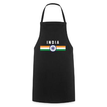 Inde - drapeau et armoiries - Tablier de cuisine - noir - Devant - AI Model Male 185 dark (185cm)