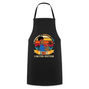 Birthday woman legend 1956 vintage - Cooking Apron - black - Front - AI Model Male 185 dark (185cm)