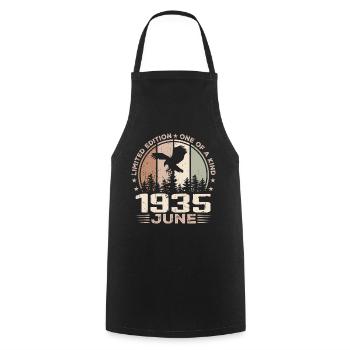 Incomparable since June 1935, 89th Anniversary - Cooking Apron - black - Front - AI Model Male 185 dark (185cm)