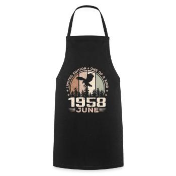 Incomparable since June 1958, 66th Anniversary - Cooking Apron - black - Front - AI Model Male 185 dark (185cm)