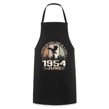 Incomparable depuis juin 1954, 70e Anniversaire - Tablier de cuisine - noir - Devant - AI Model Male 185 dark (185cm)