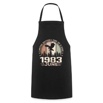 Incomparable since June 1983, 41st Anniversary - Cooking Apron - black - Front - AI Model Male 185 dark (185cm)