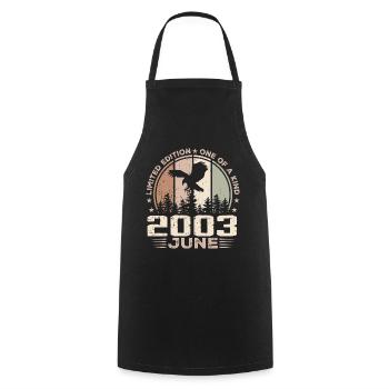 Incomparable depuis juin 2003, 21e Anniversaire - Tablier de cuisine - noir - Devant - AI Model Male 185 dark (185cm)