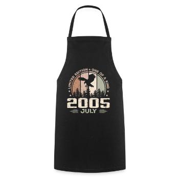 Incomparable since July 2005, 19th Anniversary - Cooking Apron - black - Front - AI Model Male 185 dark (185cm)