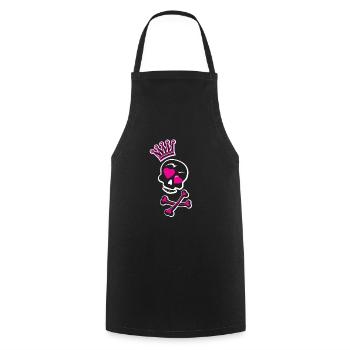 Crâne avec couronne - Tablier de cuisine - noir - Devant - AI Model Male 185 dark (185cm)
