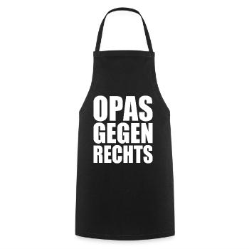 Opas gegen rechts - Kochschürze - Schwarz - Vorne - AI Model Male 185 dark (185cm)