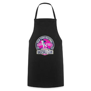New York National Baseball - Cooking Apron - black - Front - AI Model Male 185 dark (185cm)