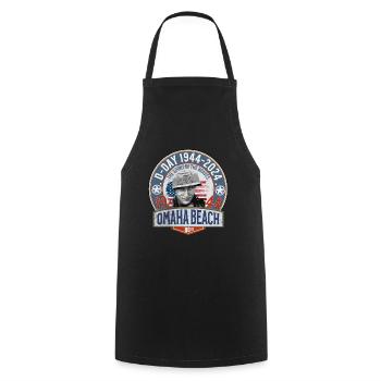 Omaha Beach D DAY 1944 2024 - Cooking Apron - black - Front - AI Model Male 185 dark (185cm)