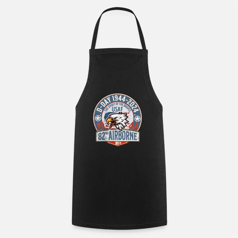 D Day 82 em airborne - Tablier de cuisine - noir