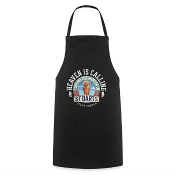 I spend the winter in St Barts - Cooking Apron - black - Front - AI Model Male 185 dark (185cm)