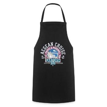 AEGEAN CRUISE Santorini - Cooking Apron - black - Front - AI Model Male 185 dark (185cm)
