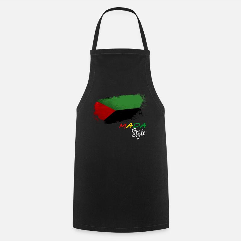 Mada Style Lion Puissance Drapeau Martinique - Tablier de cuisine - noir