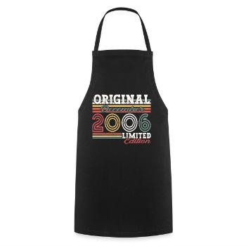 December Year 2006 16th birthday gift - Cooking Apron - black - Front - AI Model Male 185 dark (185cm)
