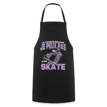 Je peux pas j'ai skate. - Tablier de cuisine - noir - Devant - AI Model Male 185 dark (185cm)
