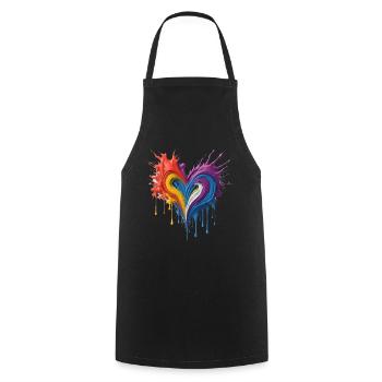 Herz Liebe Farbe Kunst - Kochschürze - Schwarz - Vorne - AI Model Male 185 dark (185cm)