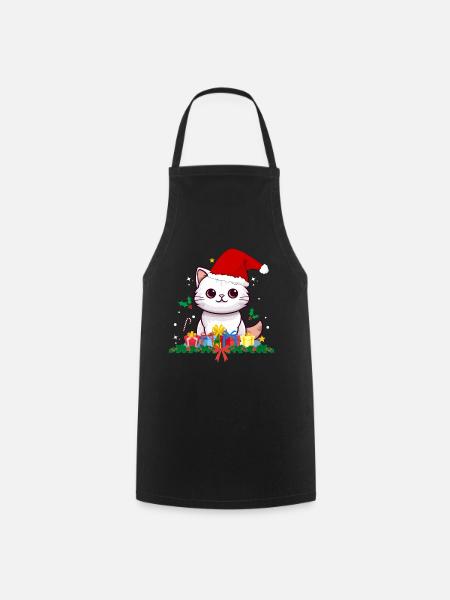 Funny christmas cats - Cooking Apron - black