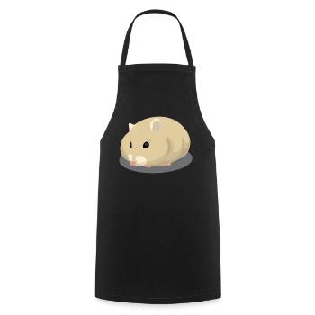 Netter Hell-Braun Hamster - Kochschürze - Schwarz - Vorne - AI Model Male 185 dark (185cm)
