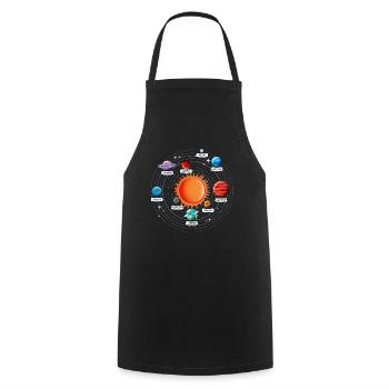 Cadeau d’astronomie des planètes du système solaire - Tablier de cuisine - noir - Devant - AI Model Male 185 dark (185cm)