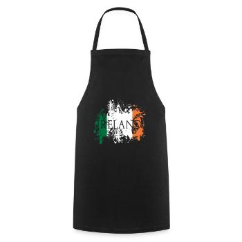 IRELAND Flag Splatter Flag Eire Banner Gift - Tablier de cuisine - noir - Devant - AI Model Male 185 dark (185cm)