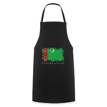Turkménistan asie centrale drapeau drapeau pays - Tablier de cuisine - noir - Devant - AI Model Male 185 dark (185cm)