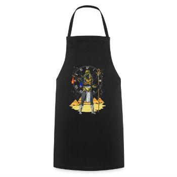 Anubis Egyptian God Wolf Ancient Mythology - Cooking Apron - black - Front - AI Model Male 185 dark (185cm)
