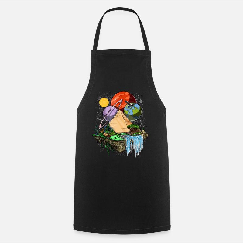 Egyptian Pyramids Space Aliens Ancient Conspiracy - Cooking Apron - black