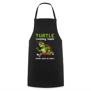 Tortue Running Team Cardio Entraînement - Tablier de cuisine - noir - Devant - AI Model Male 185 dark (185cm)