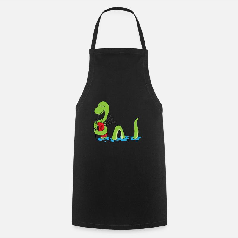 Ecosse Loch Ness Nessie cornemuse écossaise - Tablier de cuisine - noir